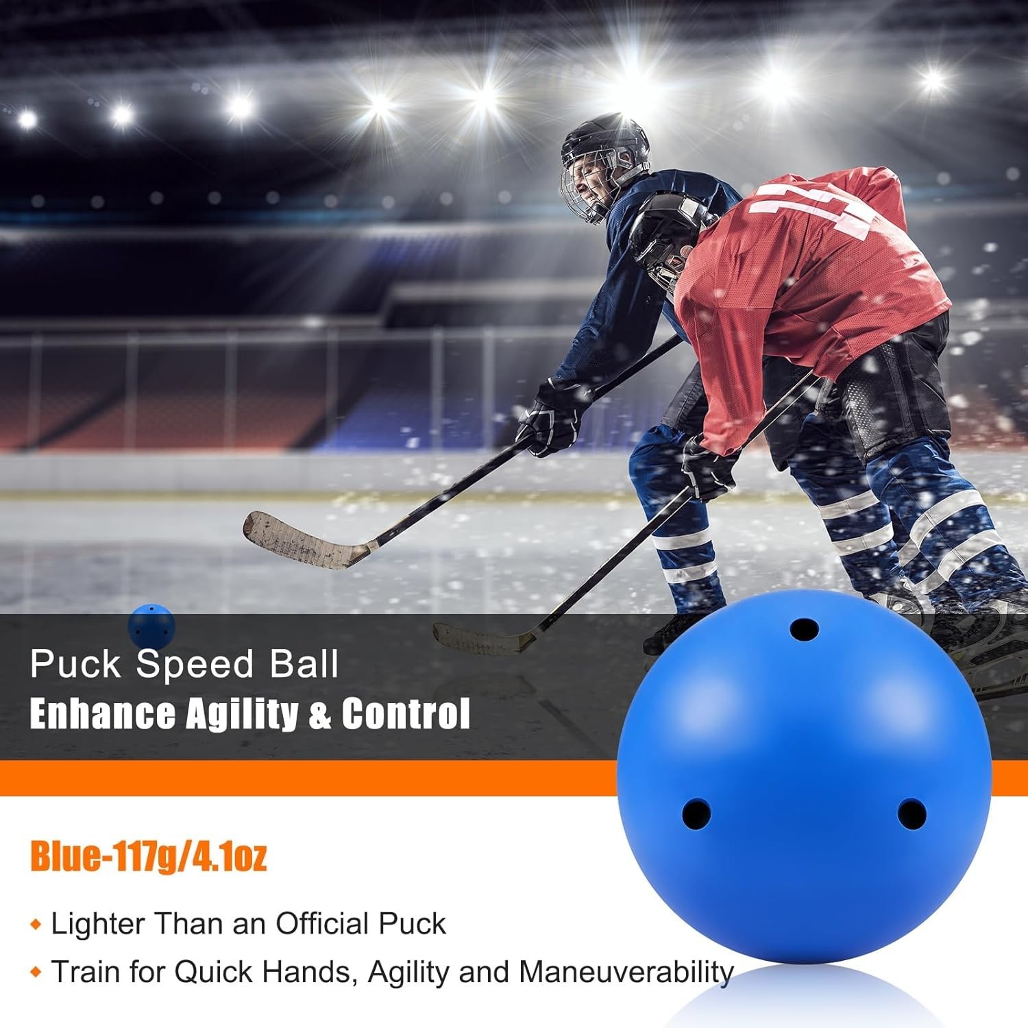 4pc Hockey Stickhandling Balls Weighted No Bounce Training Set