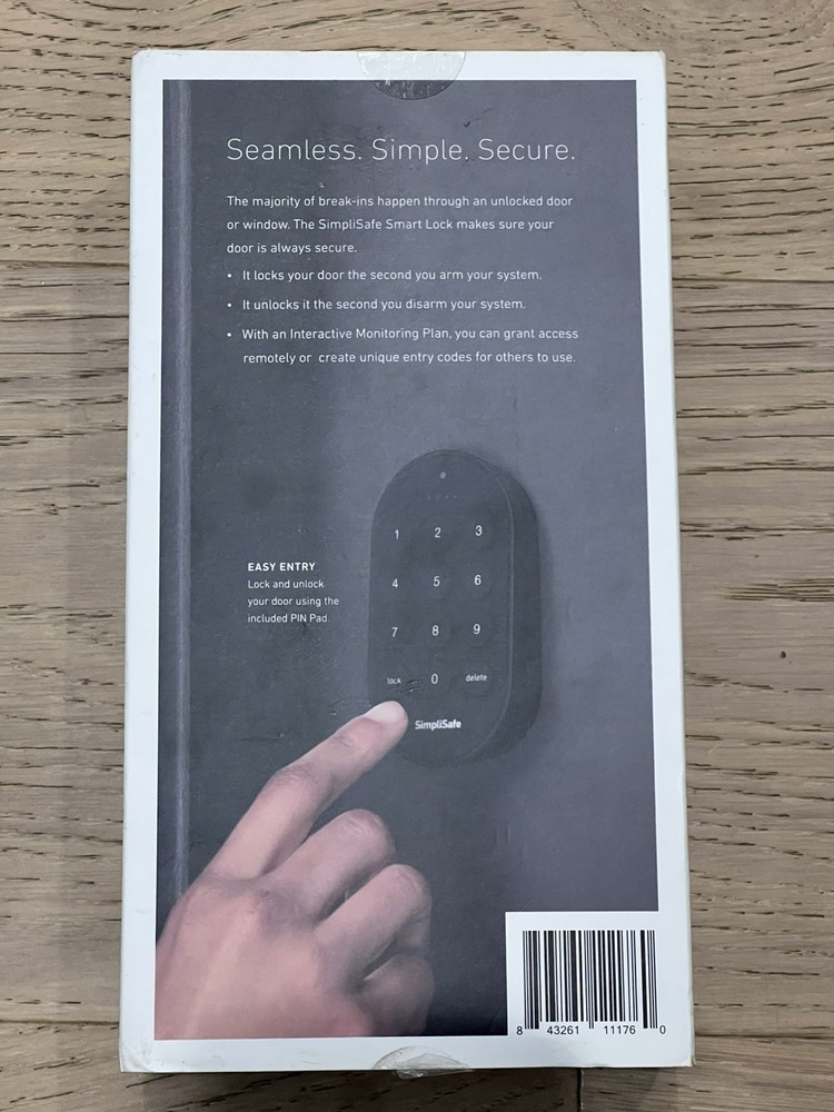 SimpliSafe Smart Lock & PIN Pad White Wireless Door Home Security