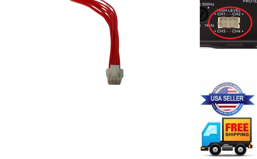 8-Pin Speaker High Level Input Plug Harness PIONEER GM-D1004 GM-E360X4