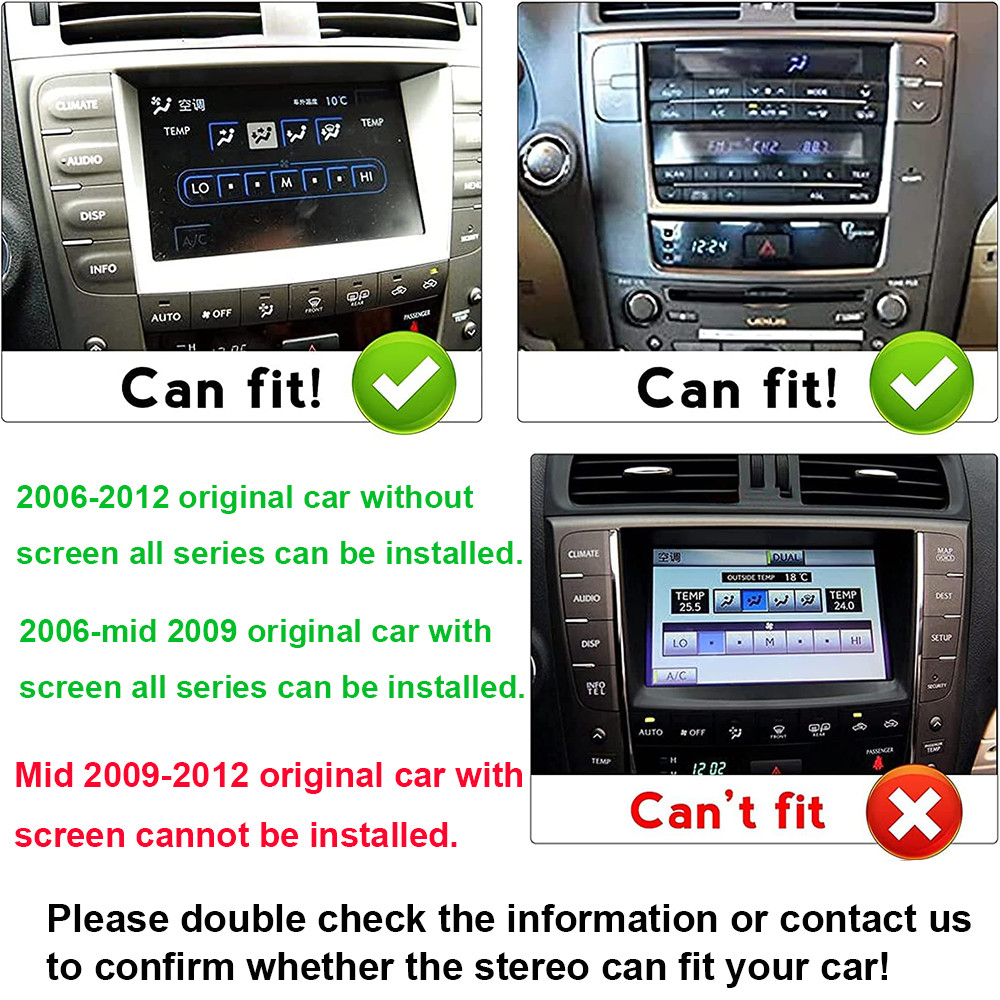 For Lexus IS250 IS350 2006-2012 Android 13 Apple CarPlay Car Stereo Radio GPS