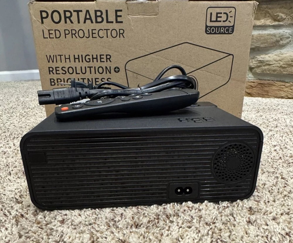 Portable Mini LED Projector 1080p Ultra Thin - Includes Remote