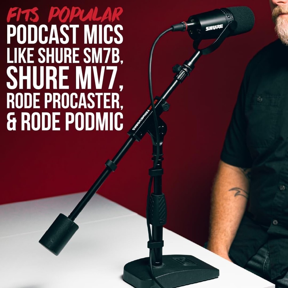 Compact Short Weighted Base Mic Stand for Recording & Streaming Excellence