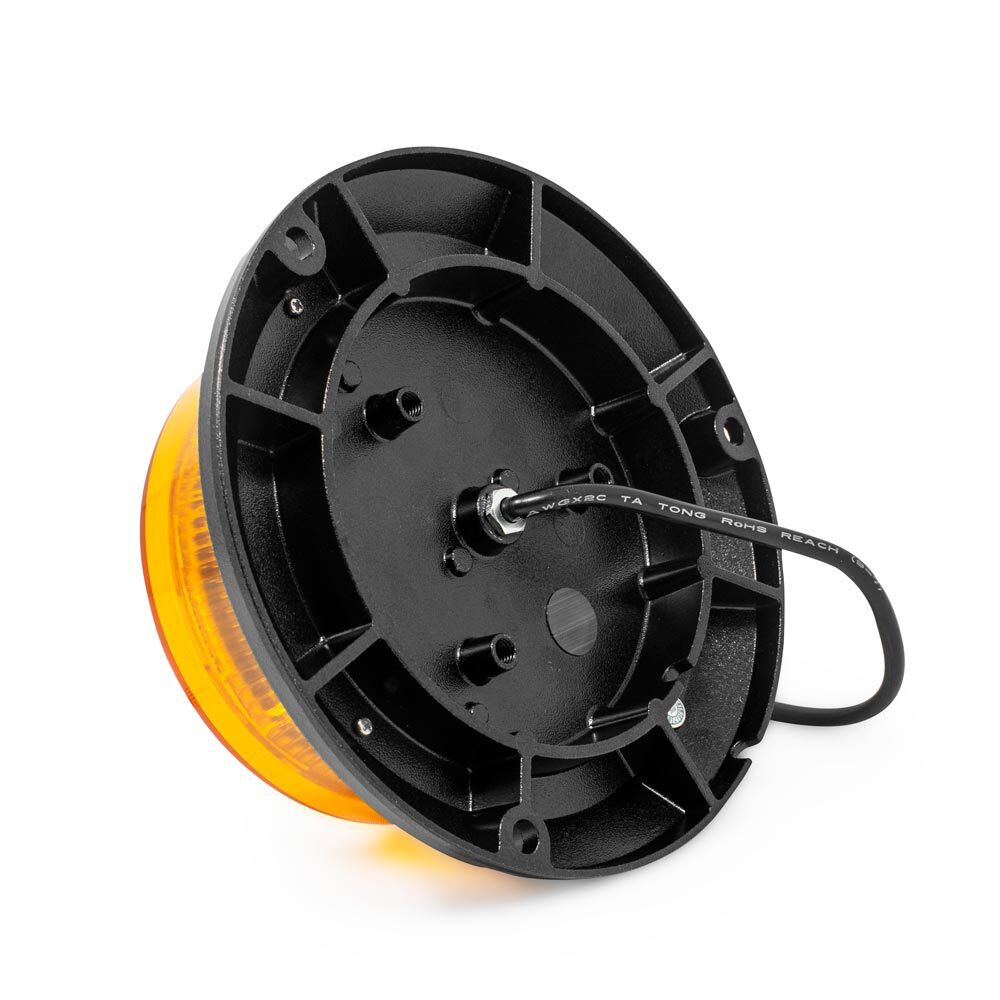2599A Class 1 Amber LED Permanent Bolt Mount Warning Light Beacon - Amber Lens