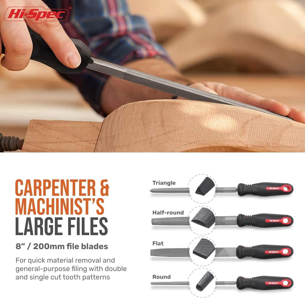 17 Piece Metal Hand & Needle File Tool Kit Set. Large & Small Mini T12 Carbon