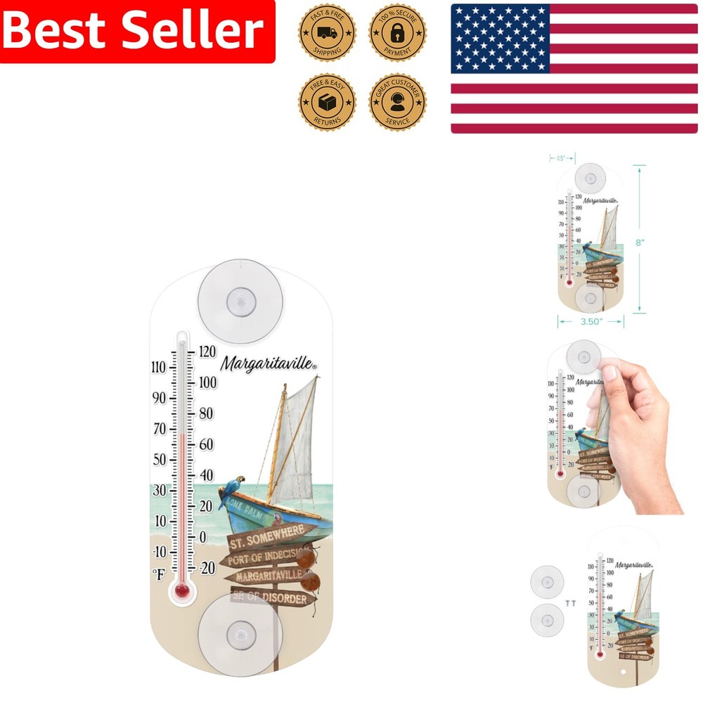 Classic 8-Inch Analog Window Thermometer - Stylish, Waterproof & Reusable