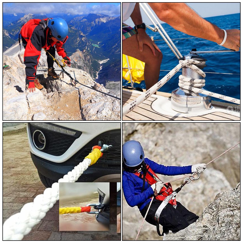 1/2" × 100' 6180Lbs Breaking Strength Bull Rope Double Braid Polyester Rope