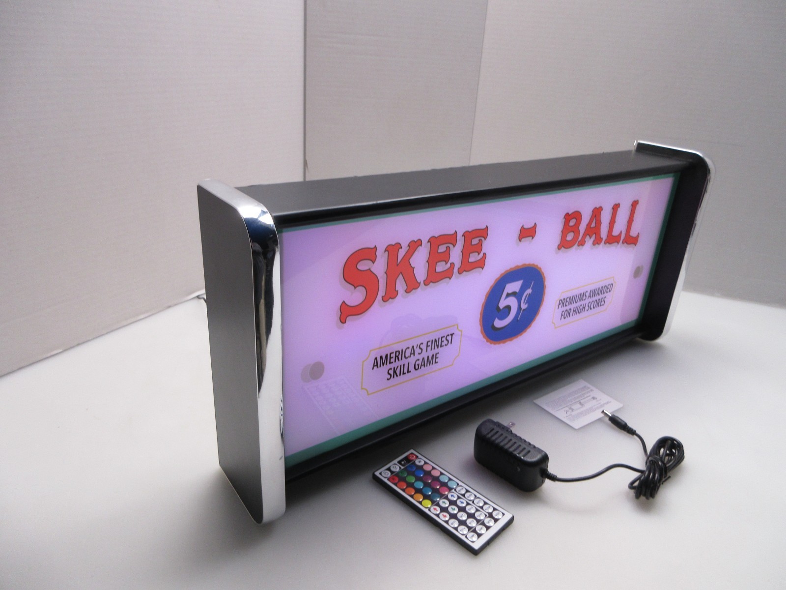 Skee-Ball skill game LED Display lighted sign lightbox Wall hanging Light