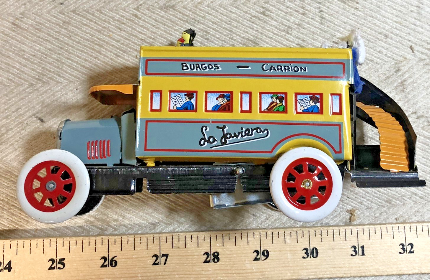 Paya Bus La Javiera 1930 Reproduction Vintage Wind-Up Tin Toy (C)