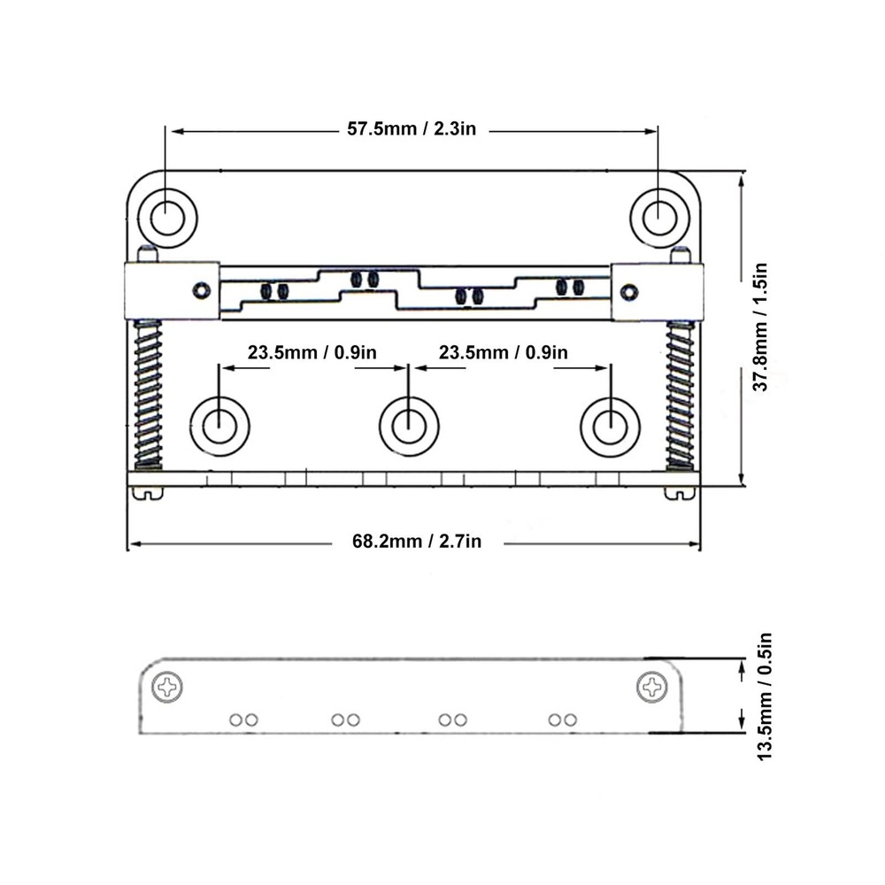 Mandolin Bridge, Metal Mandolin Bridge 8 String Saddle Bridge Plate Replaceme...