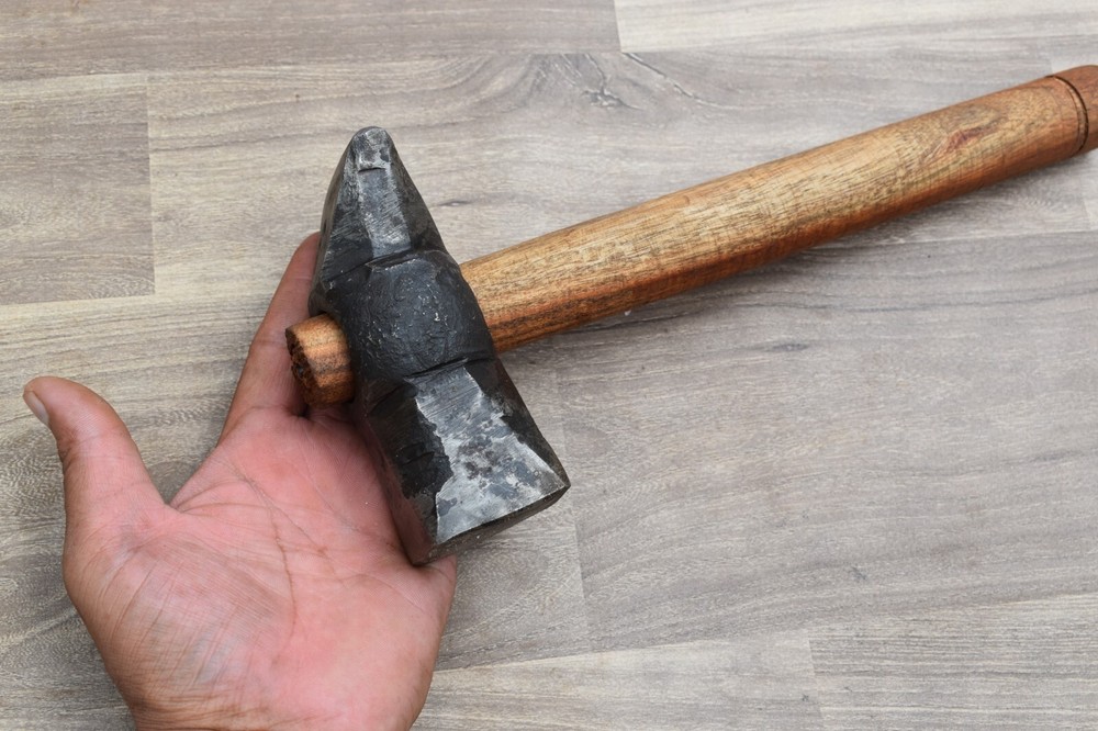 Blacksmith Hammer Iron Handforged Wood Working Square Head Hammer Tool Workshop