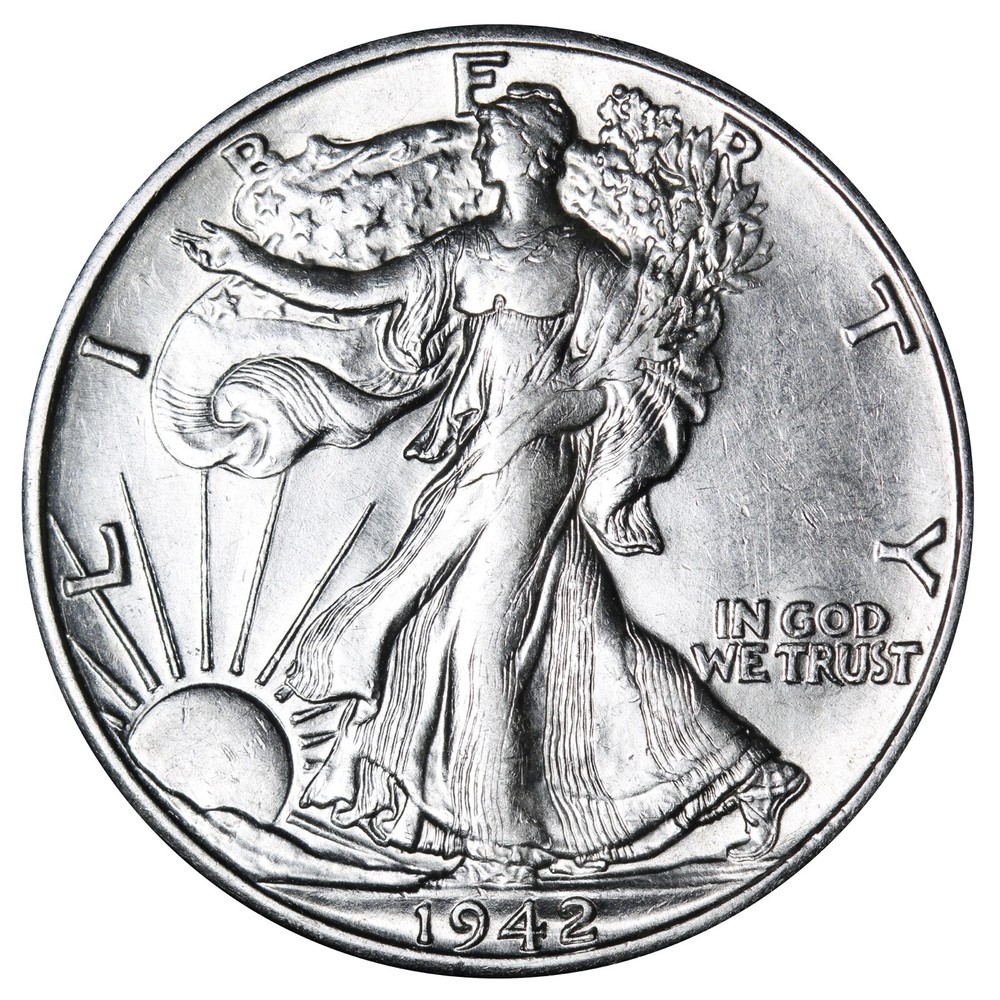 1942-D Walking Liberty SILVER Half Dollar In AU Condition