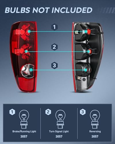 Taillight Assembly Compatible with 2004 2005 2009 2010 2011 2012 Pair-Red