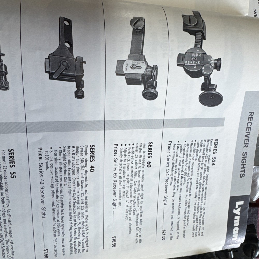 Lyman 60 Receiver Sight