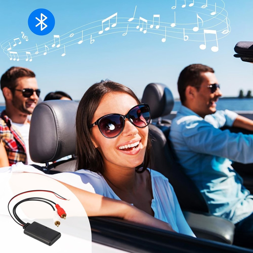 Car Wireless Bluetooth Cable Adapter, Universal Automotive Black