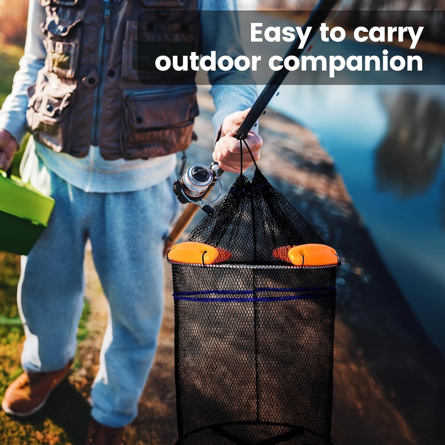 4PCS Floating Fish Basket Extra-Large for Live Fish Fully Foldable Fishing Net