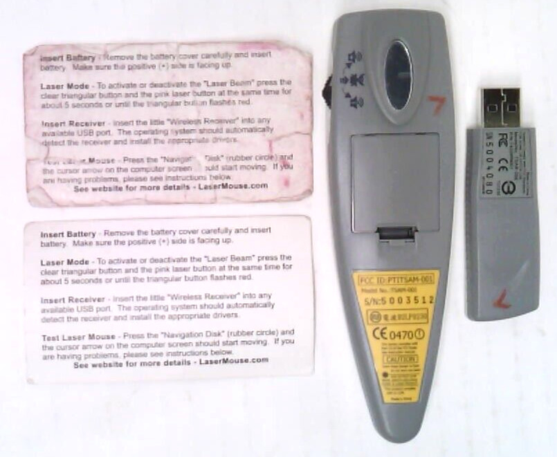 Laser Mouse~Presentation Remote~Mac/ Windows~Tested-Works~With Case~2 Batteries