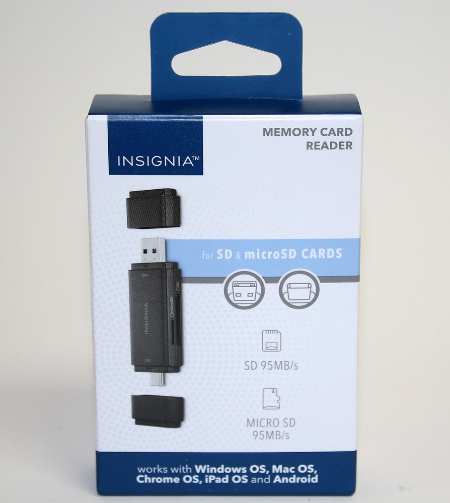 New Insignia- USB 3.0 SD and microSD Memory Card Reader - Black