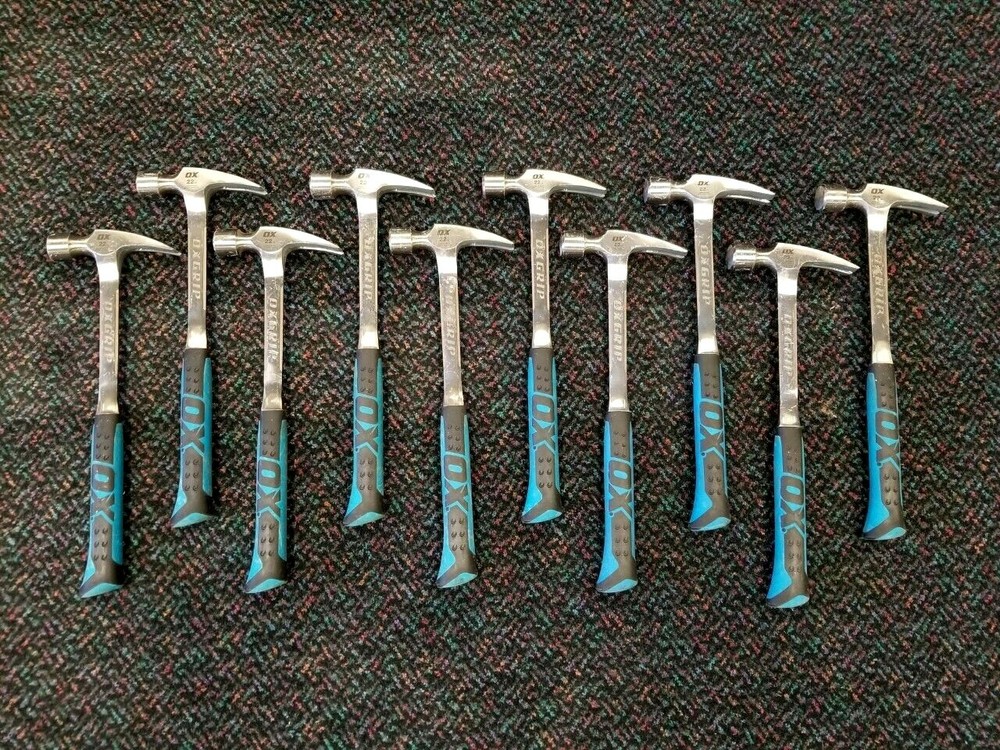 Ox Tools Pro 22oz Smooth Face Framing Hammer - Contractor's 10 Pack