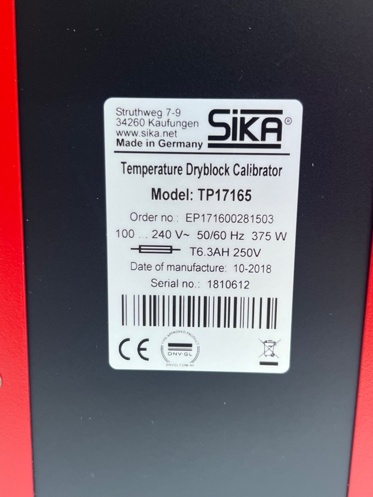 SIKA MODEL : TP17165 TEMPERATURE DRYBLOCK CALIBRATOR