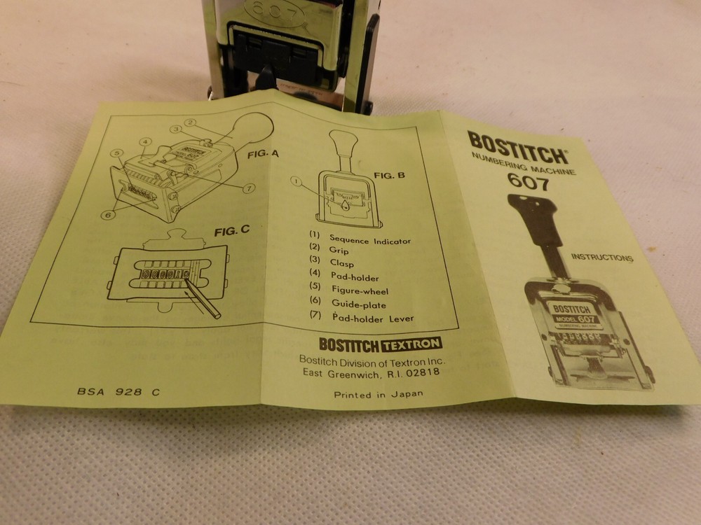 Bostitch Model 607 Numbering Machine