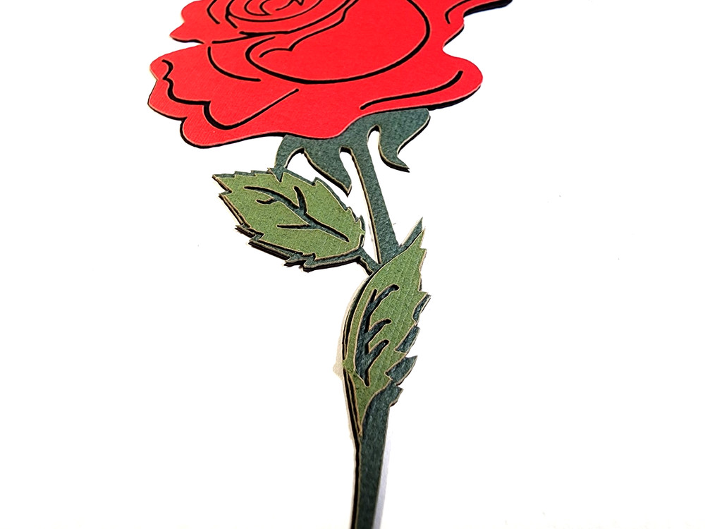 Red Rose Multi Layered *DIY Use Glue or Dimensional Dots Laser Cut