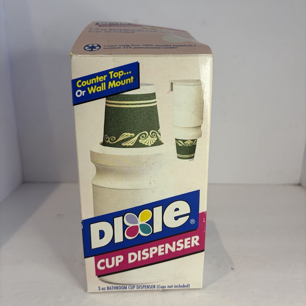 Vtg 2001 Dixie Cup Plastic Dispenser Bathroom Mountable NIB EUC Cups Not Include