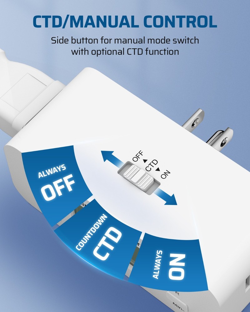 DEWENWILS Electrical Timer, Countdown & Repeat Modes, for Grow Lights & Charger