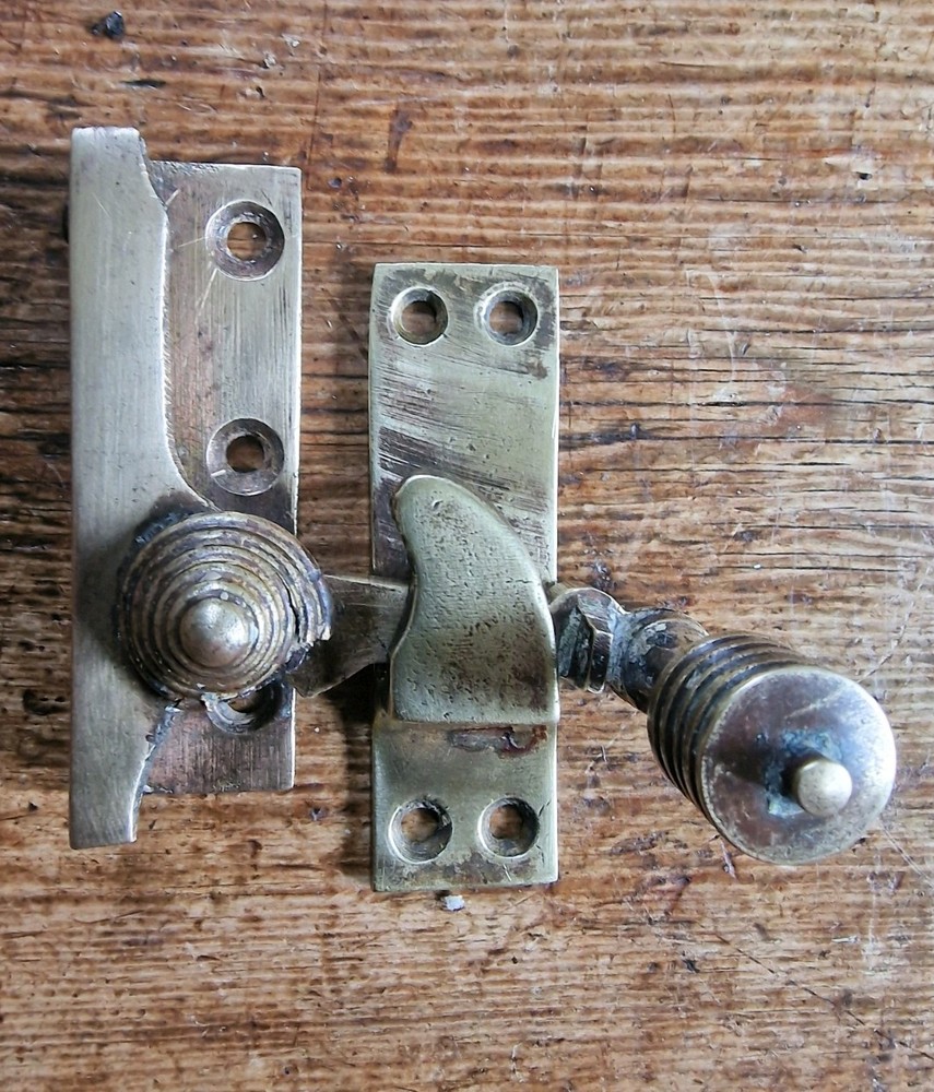 Victorian Brass Sash Window Lock Latch and Catch