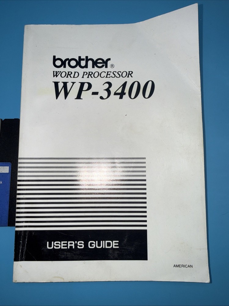 Brother WP-3400 Word Processor User Guide Manual W/ Original Program Floppy Disk