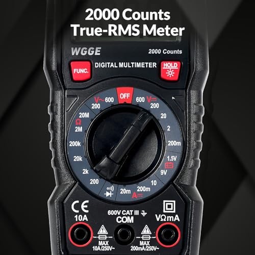 Digital Multimeter with Case, DC AC Voltmeter, Ohm Volt Amp Test Meter and