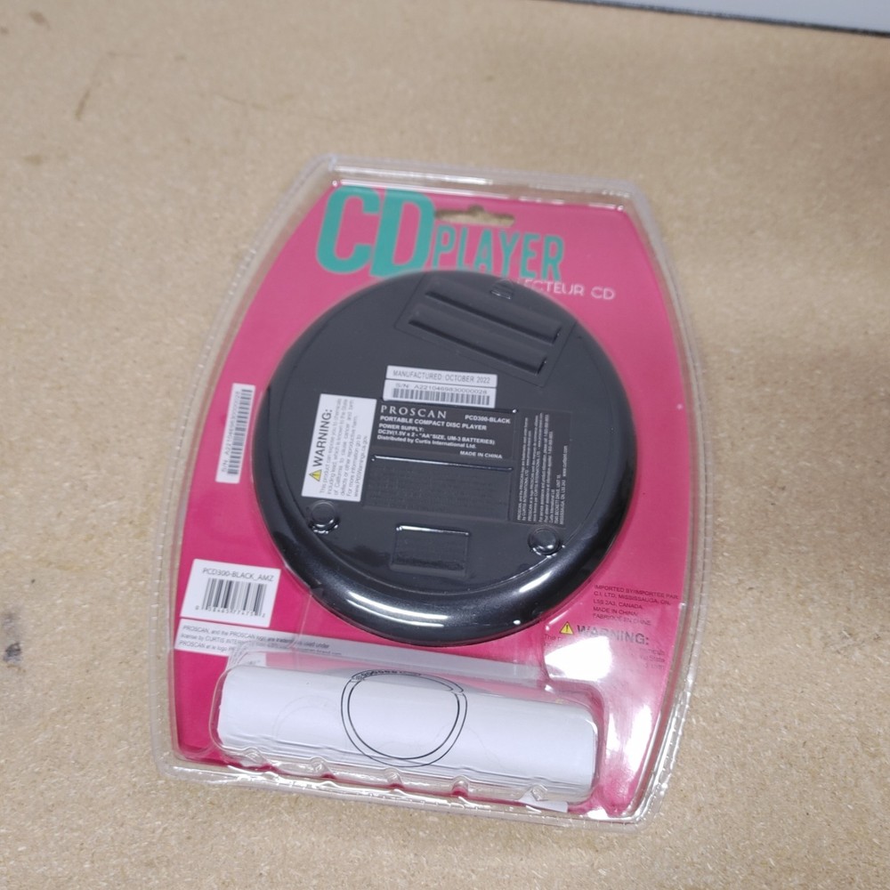 Proscan Personal Compact CD Player PCD300-BLACK NEW..