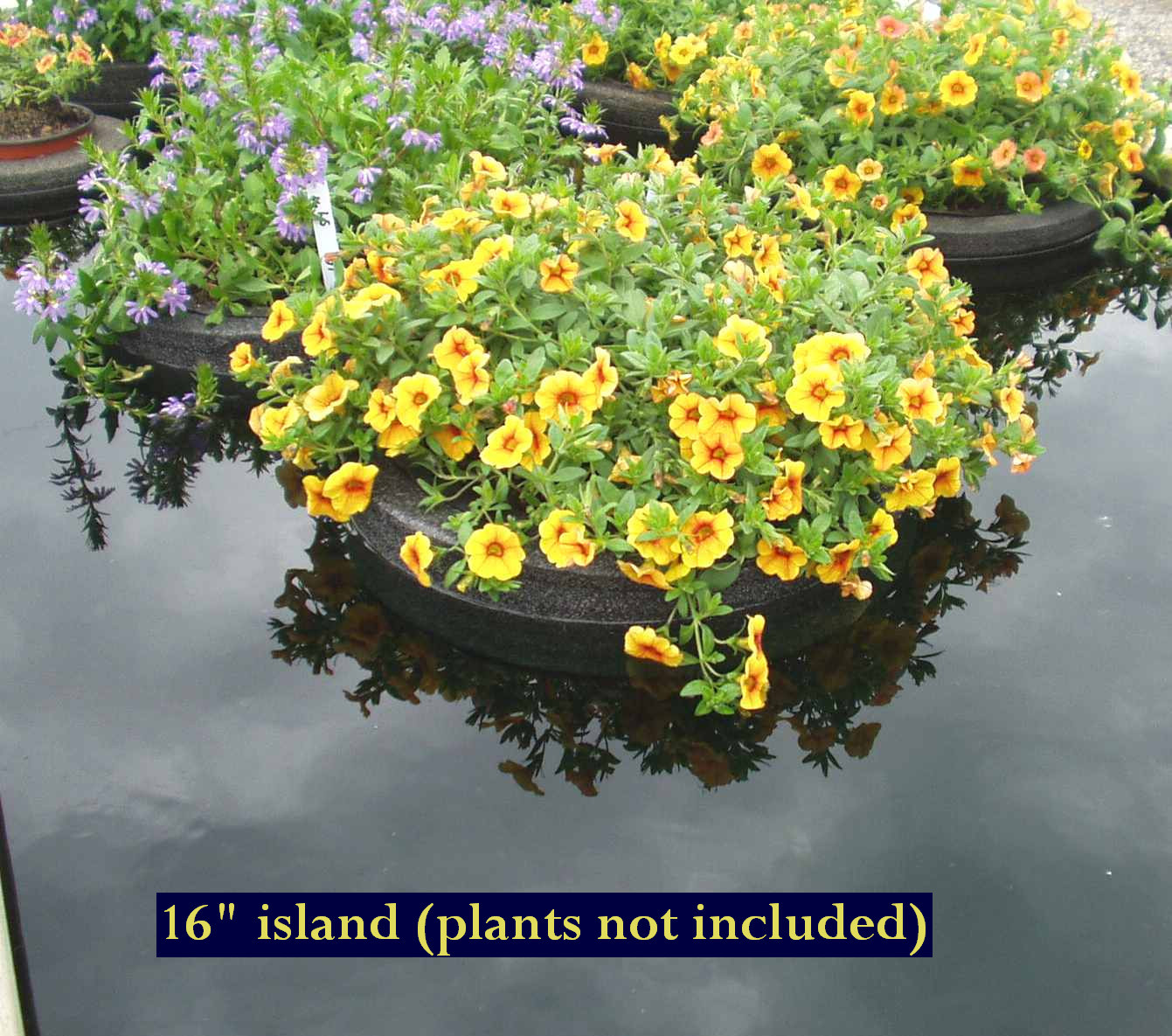 16" Floating Island Pond Planter -water garden-koi-self watering-aquatic plants