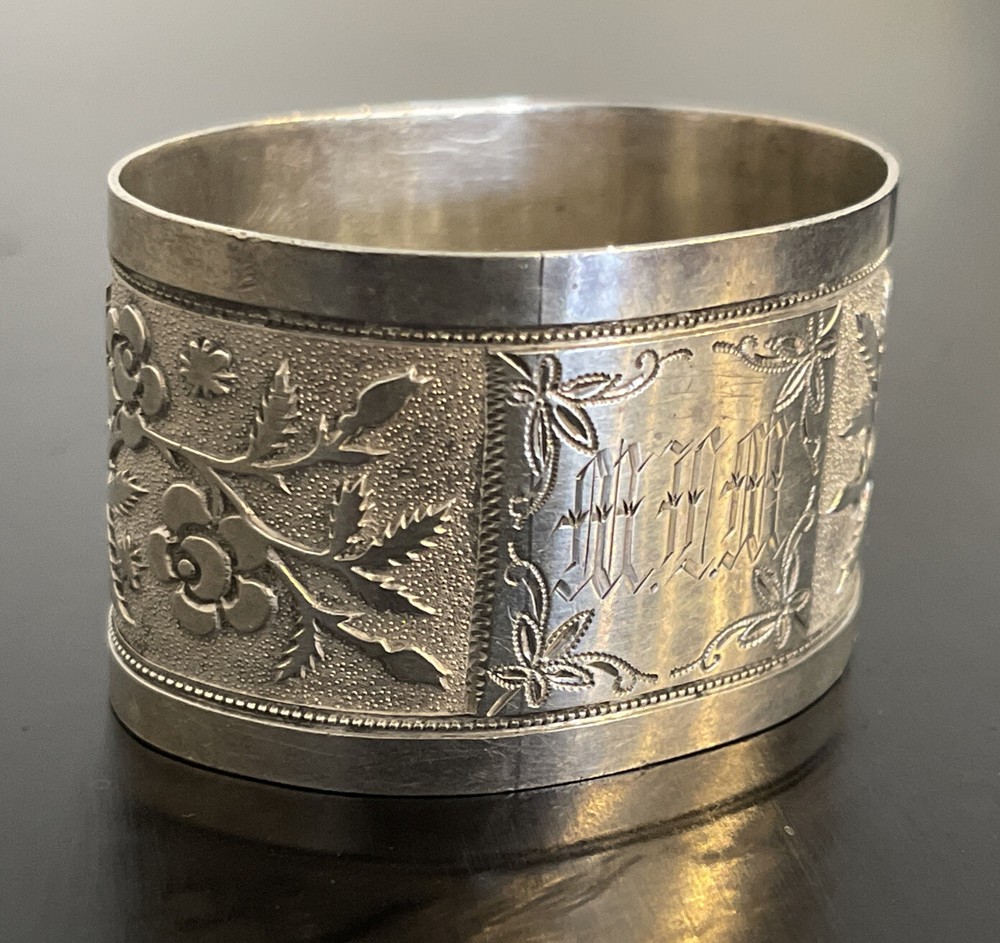 Sterling Silver Napkin Ring with Monogram M.N.M