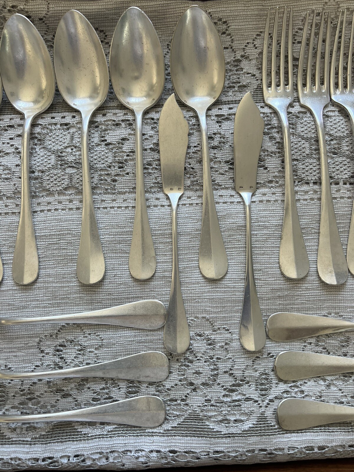 Antique Felix Freres 90/100/60 Silverplate Flatware Set of 22 Pc Toulouse France