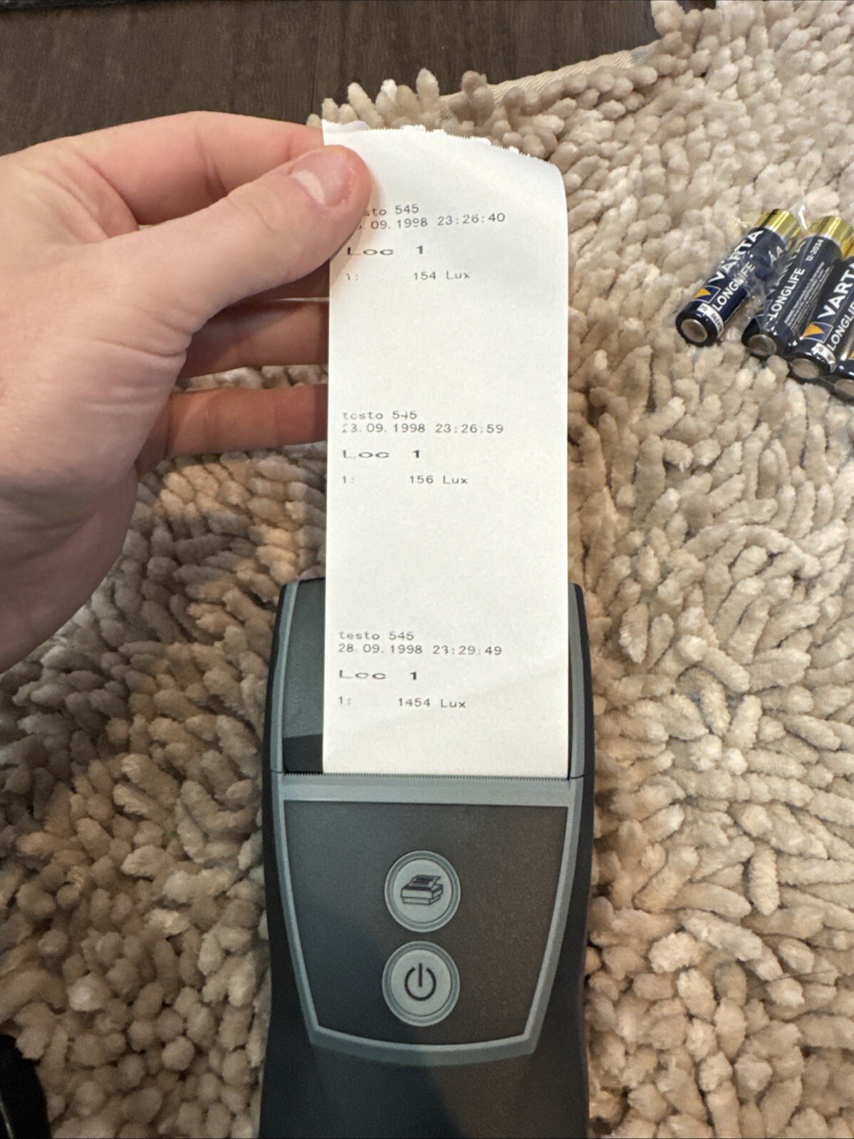 Testo 545 Illuminance Meter Photometer Printer 0554 0549