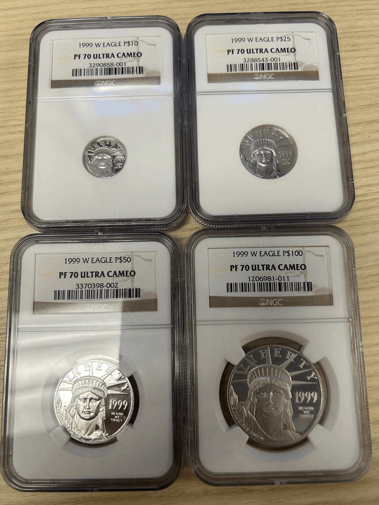 1999 Platinum Eagle SET NGC PF70