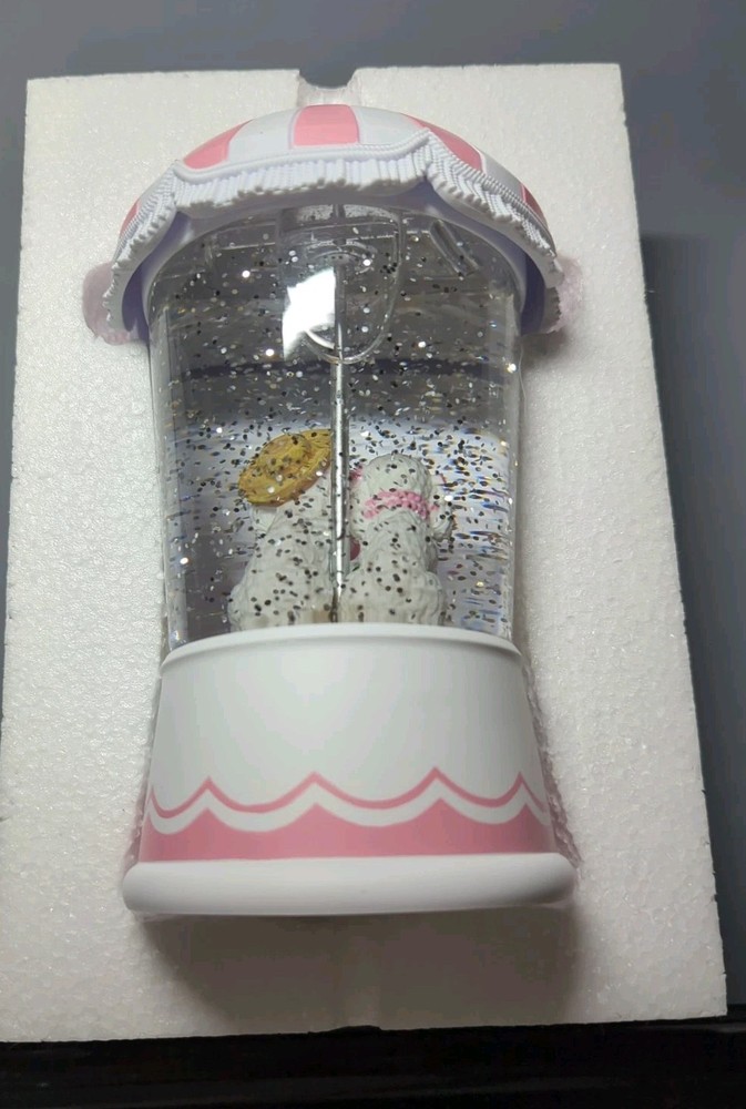 Poodle Glitter LED Snow Globe