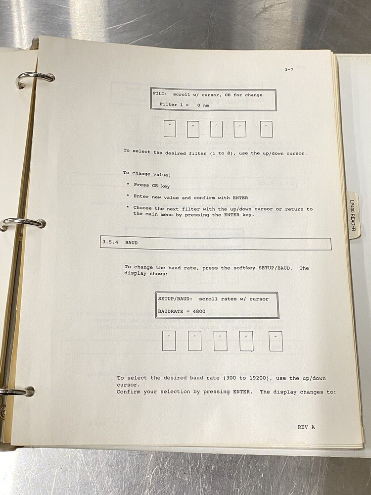 LP 400 Microplate Reader - Users Guide / Instruction Book / Manual