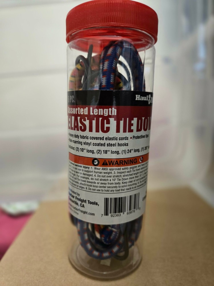 HAUL-MASTER Assorted Length Elastic Tie Downs, 6-Piece