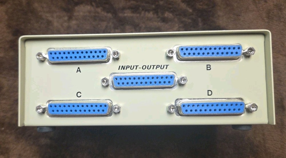 AESP NEW Data Transfer A-B-C-D Switch Box SEL & PRL Printer DB25-4