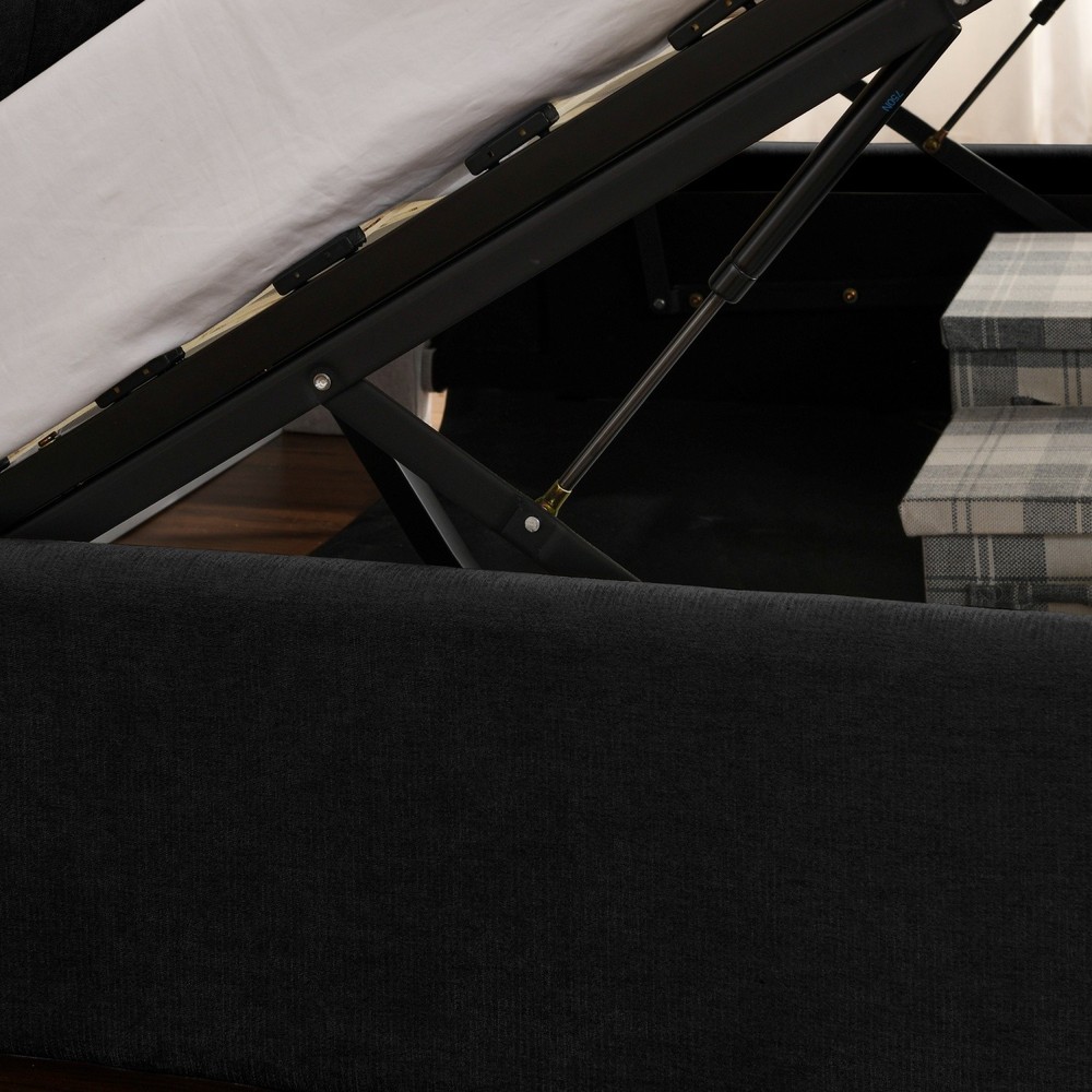 Queen/King Size Upholstered Platform Bed Frame w/ Hydraulic Storage System