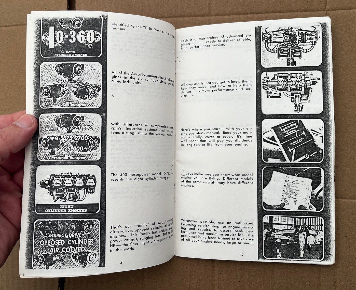 Vintage AVCO LYCOMING "DIRECT DRIVE ENGINE OPERATION" INFORMATION Manual Booklet