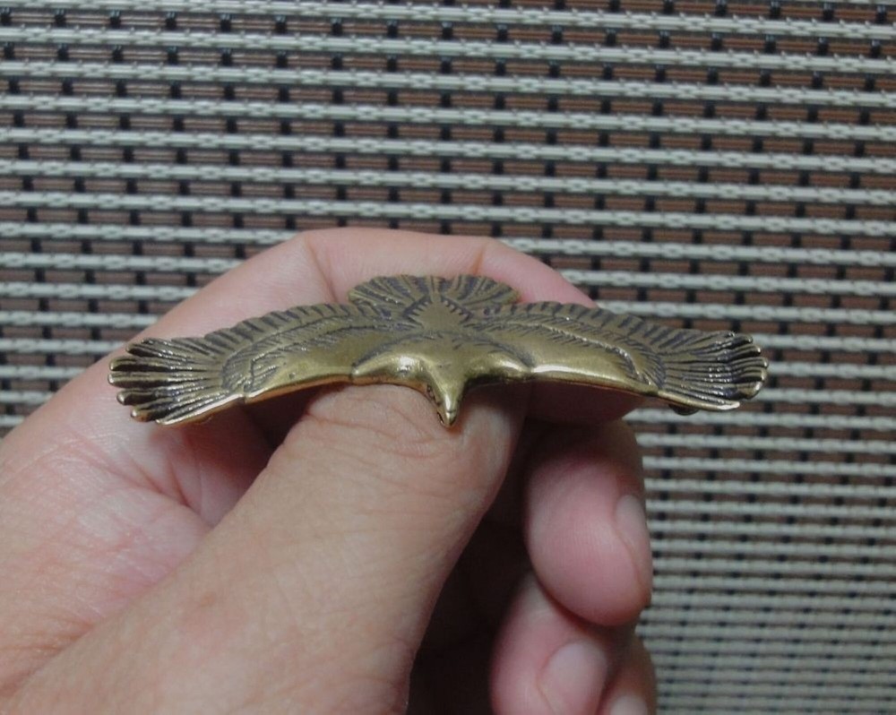 Vintage Style Solid Brass Copper Eagle with Spread Wings Animal Statue
