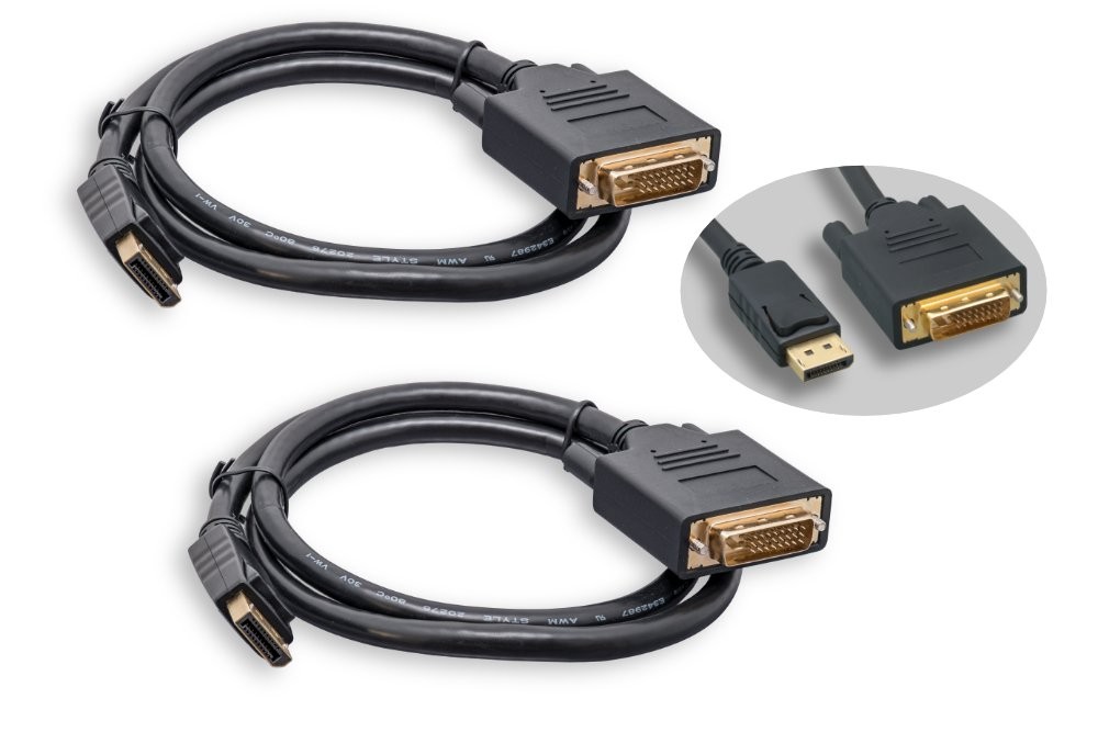 2 PCS DisplayPort To DVI Cable Passive DP To DVI-D 3FT One-Way Source Adapter