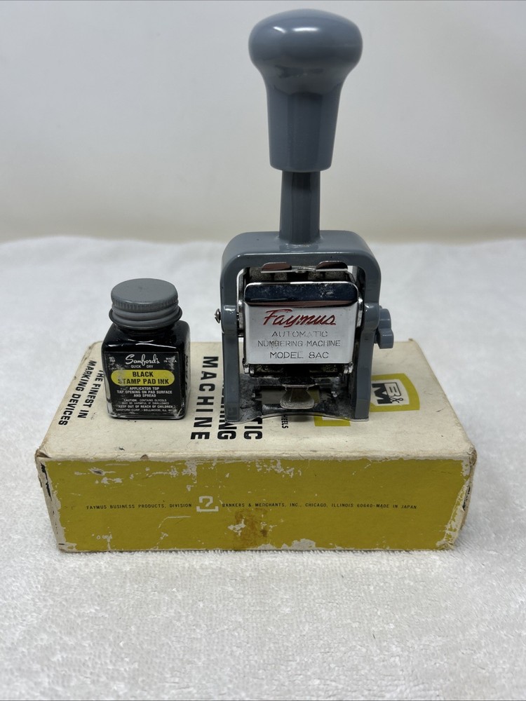 Faymus Automatic Numbering Machine Numerator Model 6 Wheels UNTESTED‼️