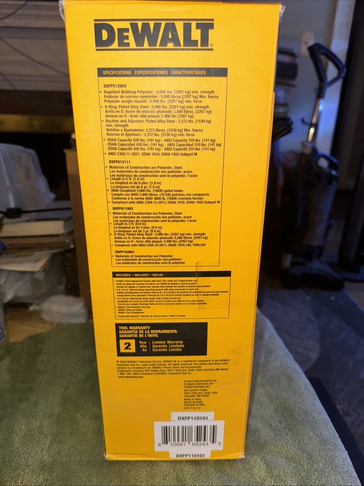 Dewalt Fall Protection Compliance Kit Harness