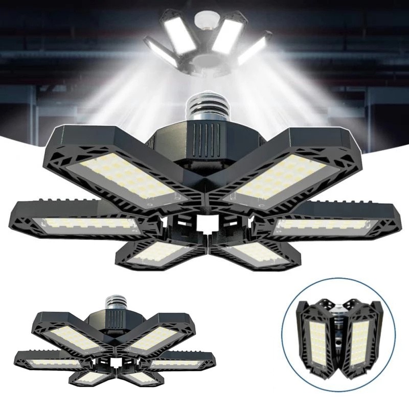 12000000LM LED Garage Light Super Bright Work Shop Ceiling Light Deformable Bulb