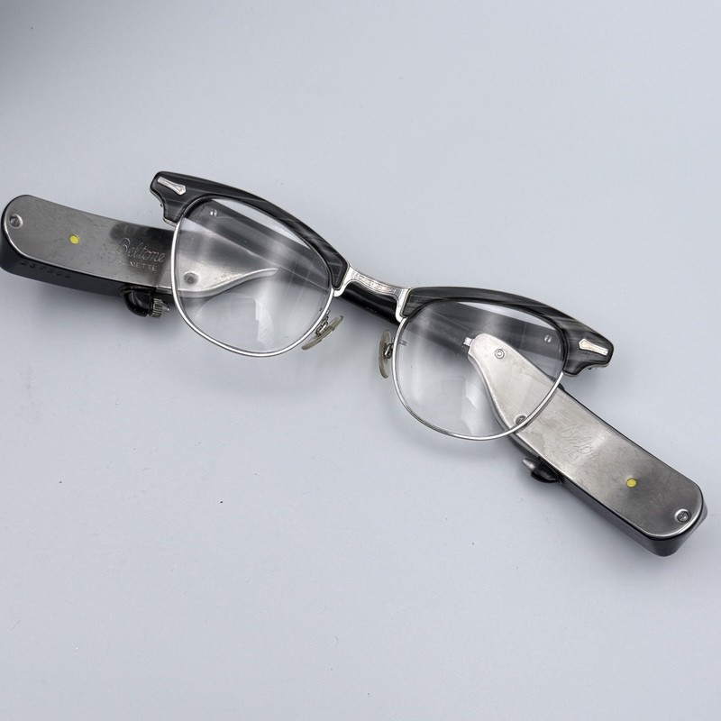 Vintage Beltone SLIMETTE Hearing Aid Eyeglasses 1/10 12K GF Browline Frames