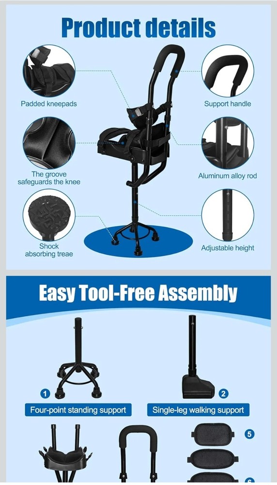 Bloomfix Hands Free Knee Crutch for Foot 
