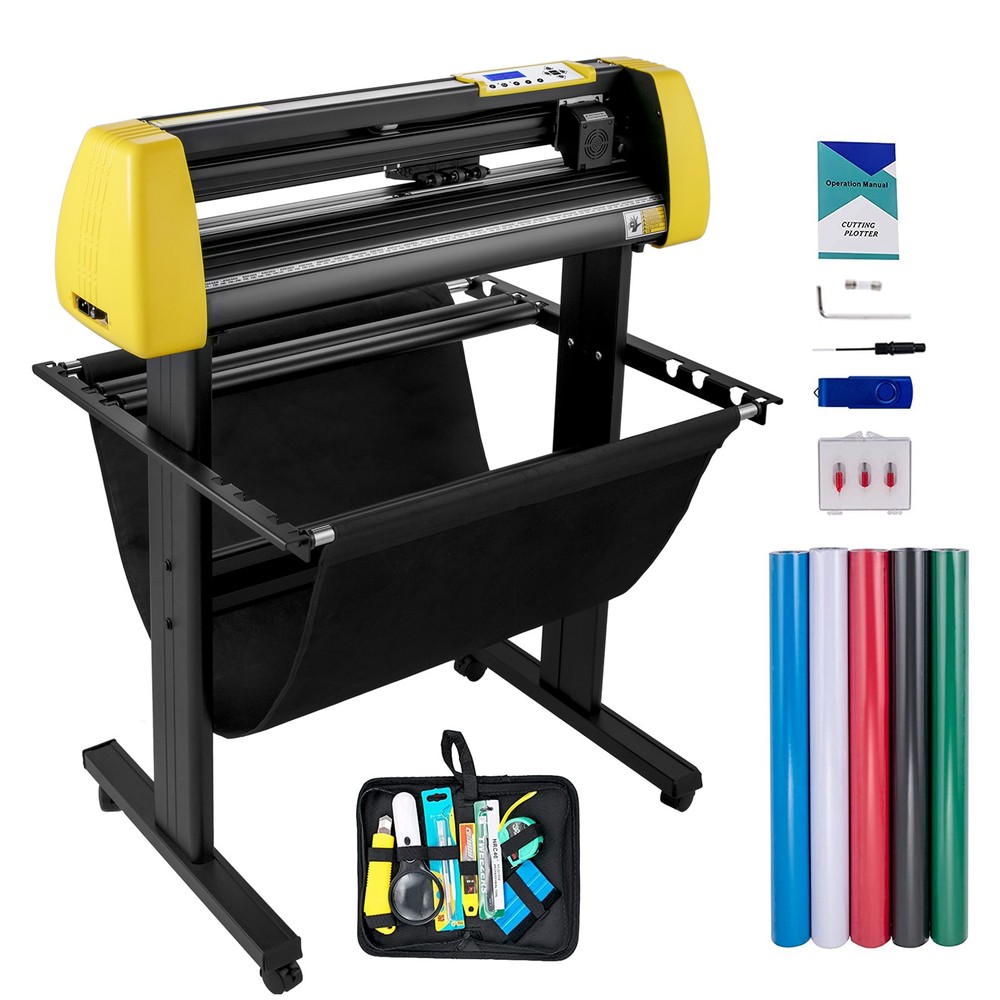 34" Vinyl Cutter/Plotter Sign Cutting Machine Software 3 Blades LCD Screen